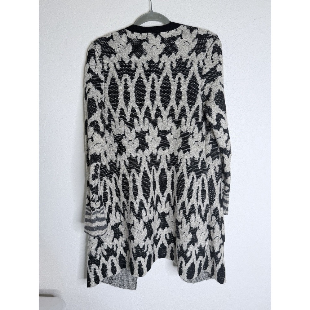 Lucky Brand Womens M Boho Mixed Print Open Front Long Cardigan Sweater - Picture 4 of 12